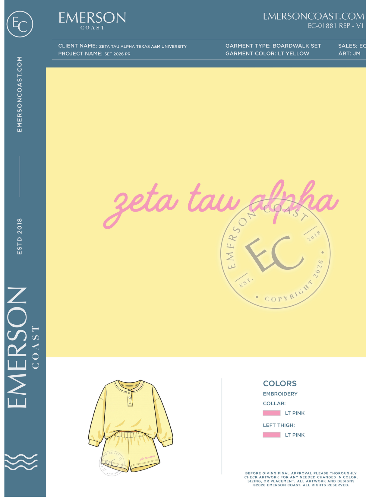 EC-01881 REP Zeta Tau Alpha Texas A&M University 2026 PR Henley TOP ONLY!