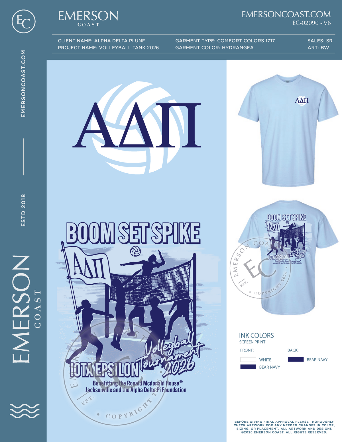 EC-02090 REP Alpha Delta Pi University of North Florida Volleyball Tank 2026-PHIL