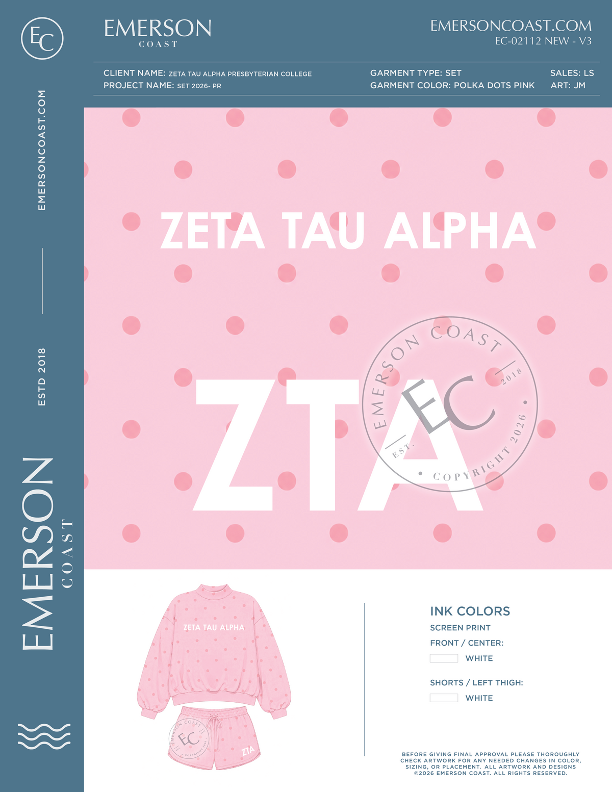 EC-02112 NEW Zeta Tau Alpha Presbyterian College Set 2026- PR