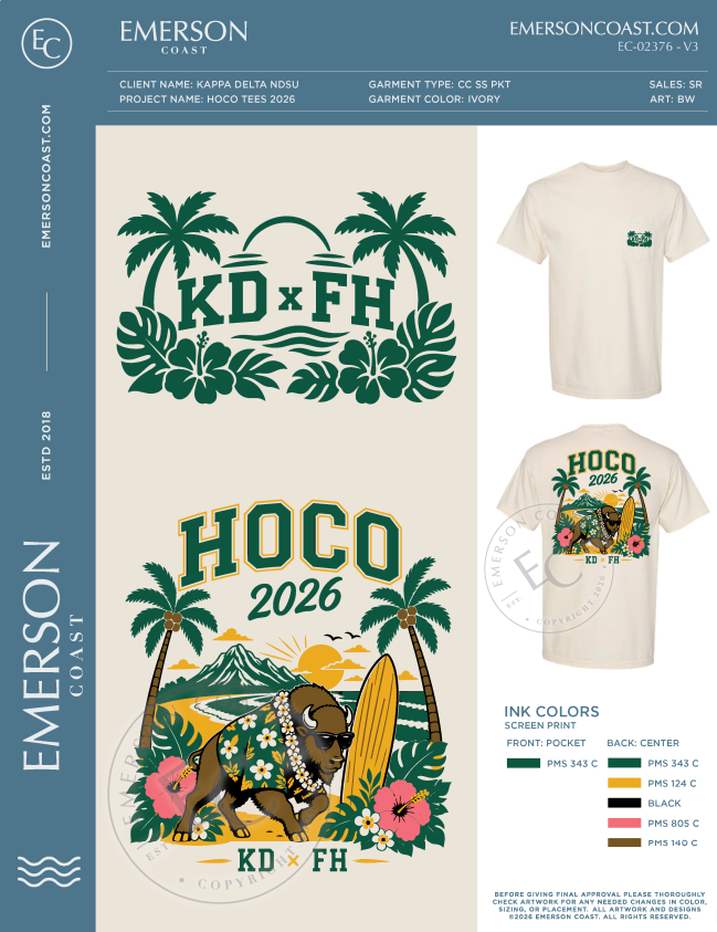 EC-02376 NEW Kappa Delta North Dakota State University HOCO Tees 2026-HOCO