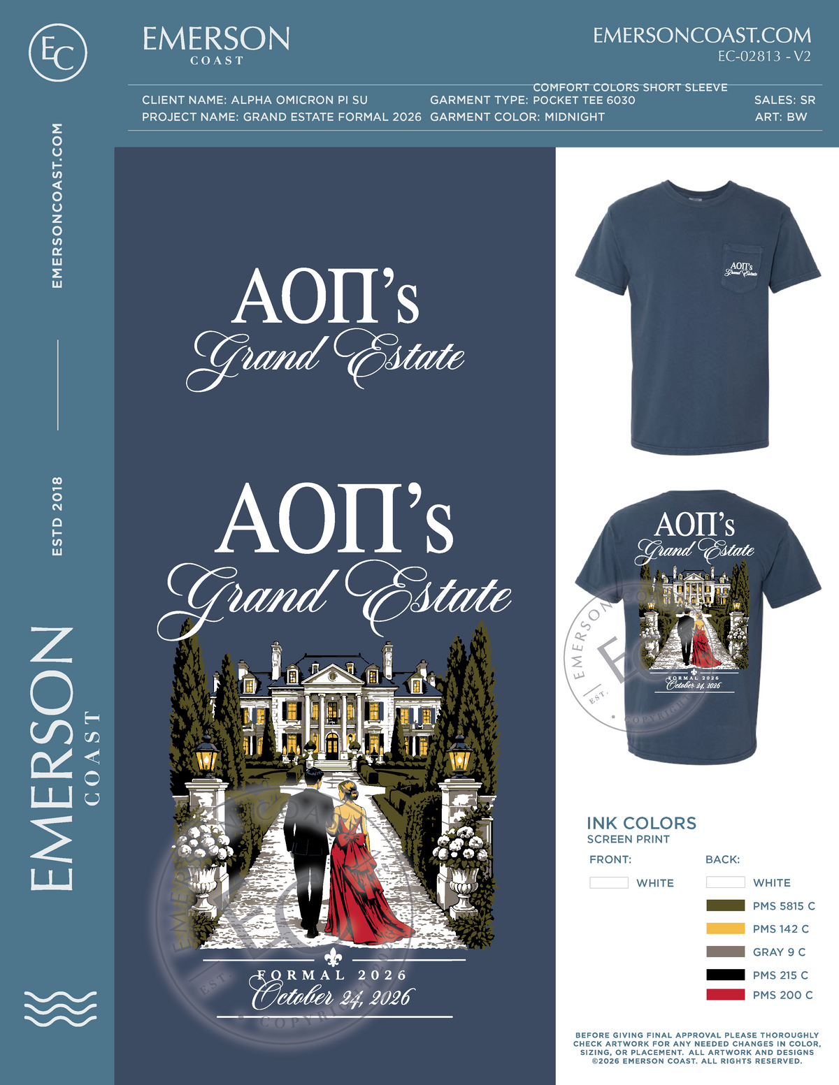 EC-02813 Alpha Omicron Pi Samford University Grand Estate Formal Tees 2026-DF