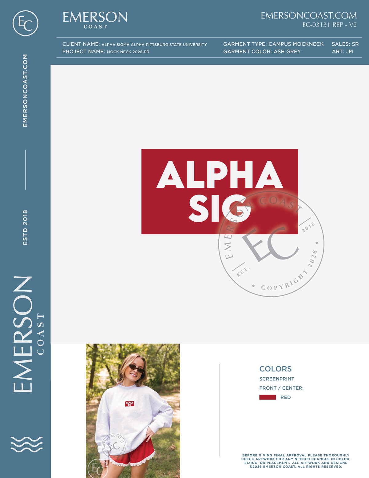 EC-03131 REP Alpha Sigma Alpha Pittsburg State University Mock Neck 2026-PR