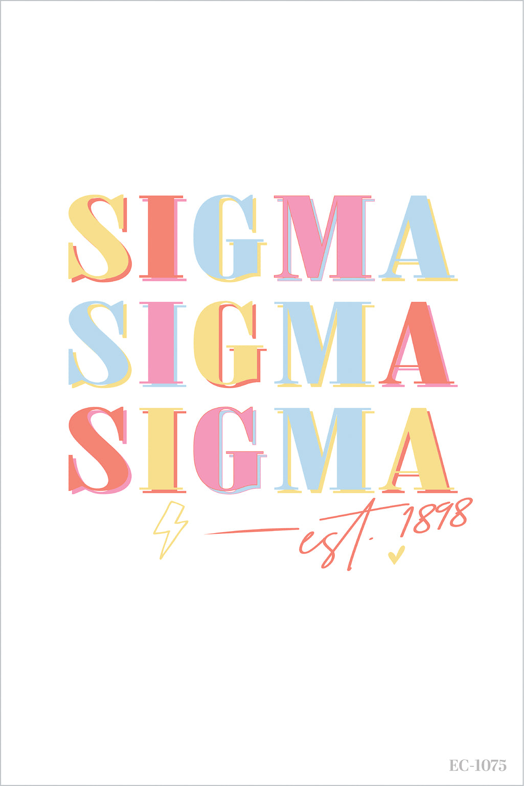 Sigma Sigma Sigma Longwood University Colorful Recruitment Tee