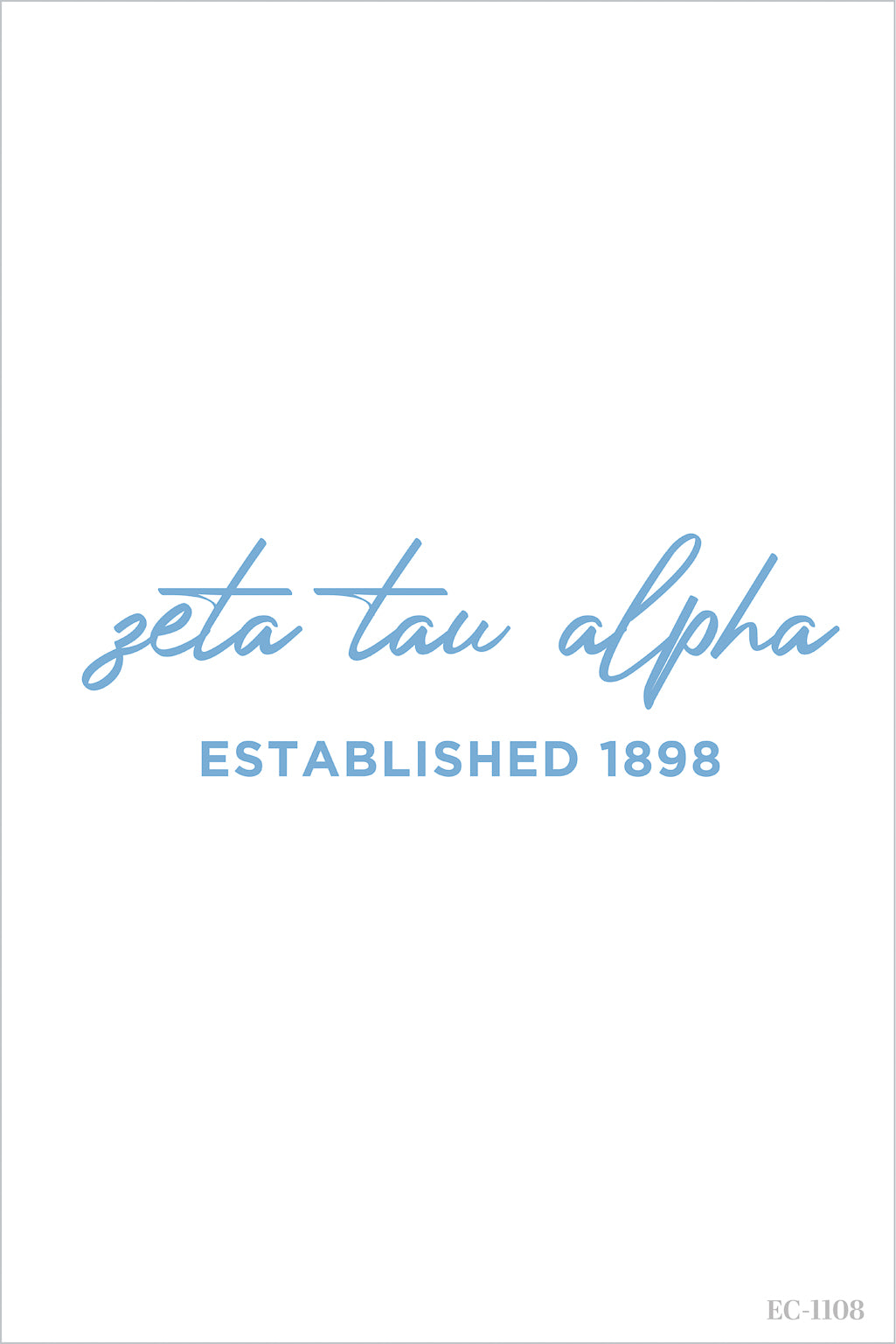 Zeta Tau Alpha Longwood University Simple Blue Script Recruitment Shirt