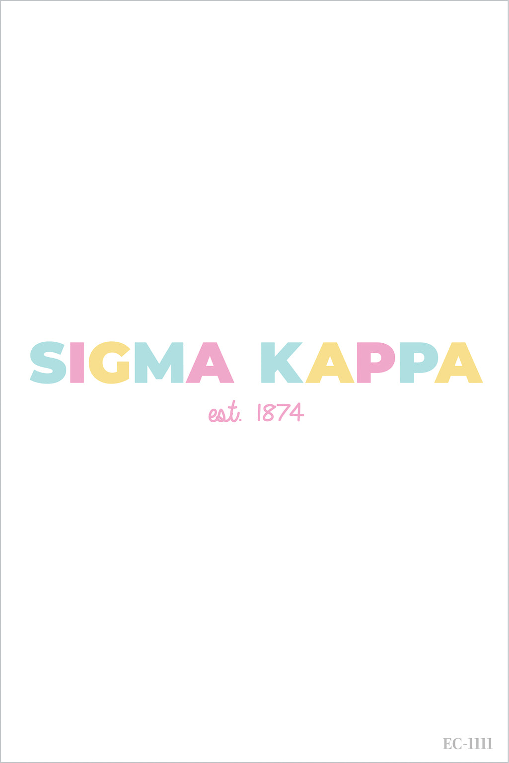 Sigma Kappa Marquette University Pastel Font Recruitment Notch Tee