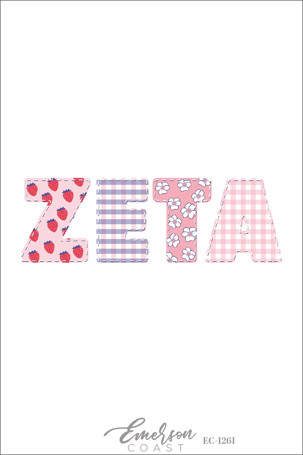 Zeta Tau Alpha Strawberry Patchwork Bid Day T-Shirt