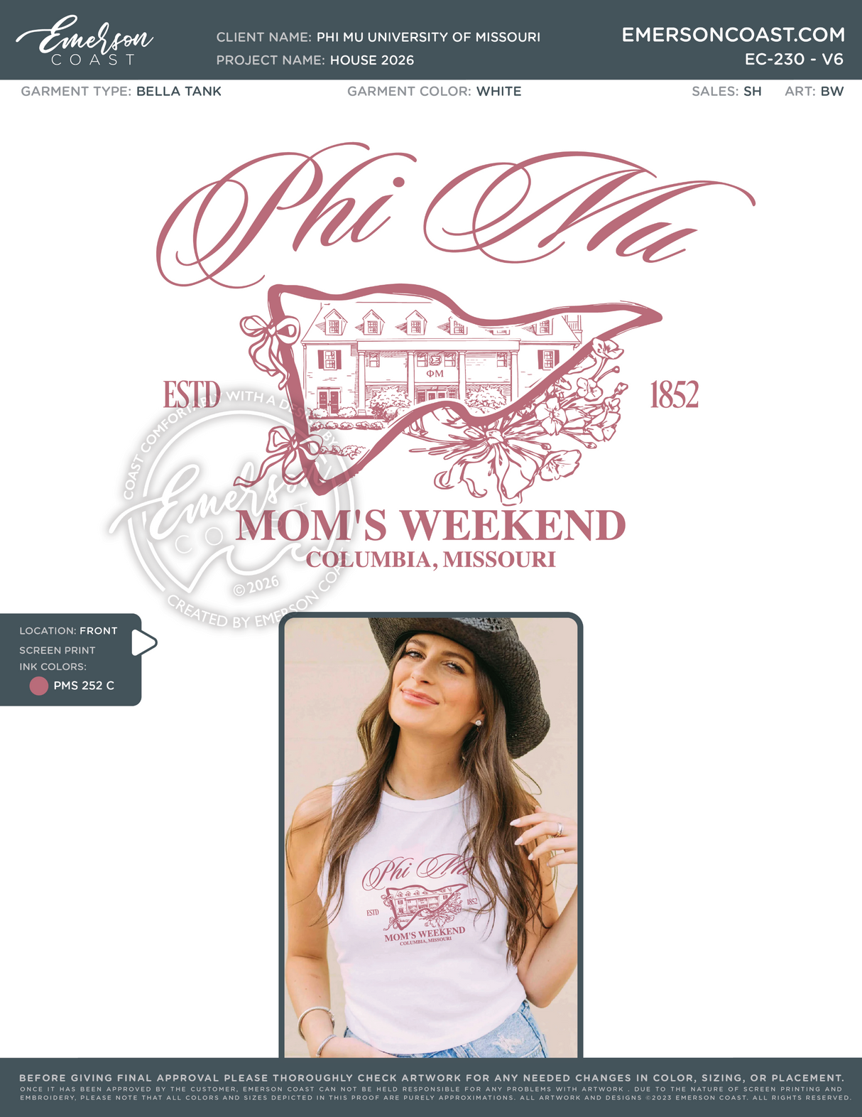 EC-230 NEW Phi Mu University of Missouri House 2026 MD - tank