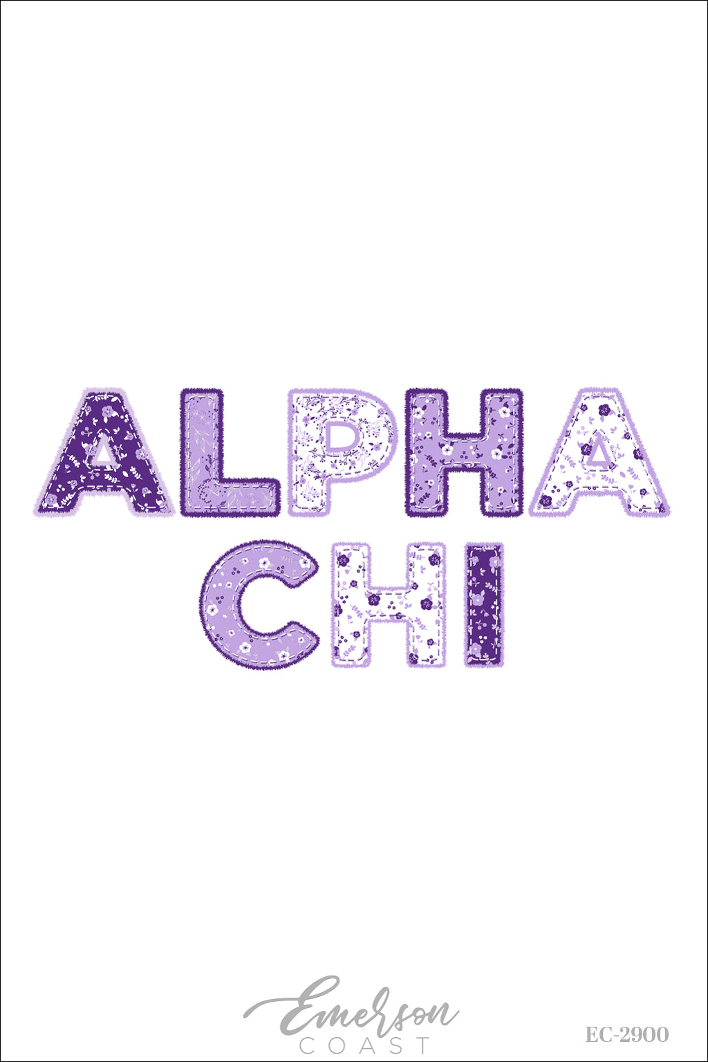 Alpha Chi Omega Purple Patchwork Recruitment Tee