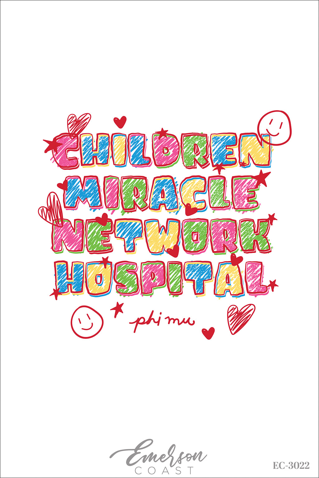 Phi Mu Childrens Miracle Network Hospital Doodle Tshirt