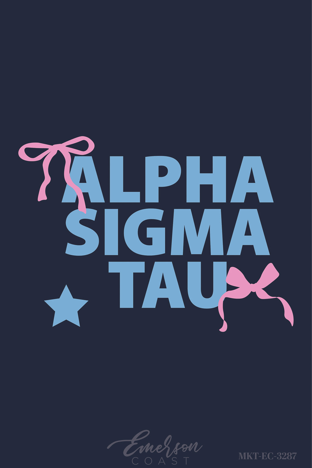 Alpha Sigma Tau Navy Bow Sweatset