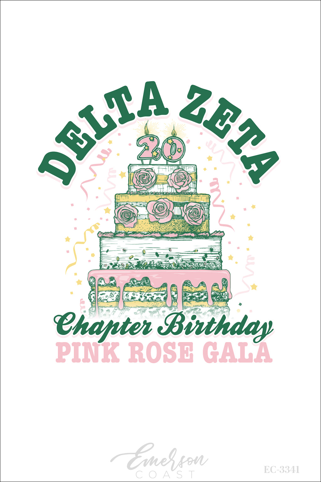 Delta Zeta Clemson University Pink Rose Formal Tee
