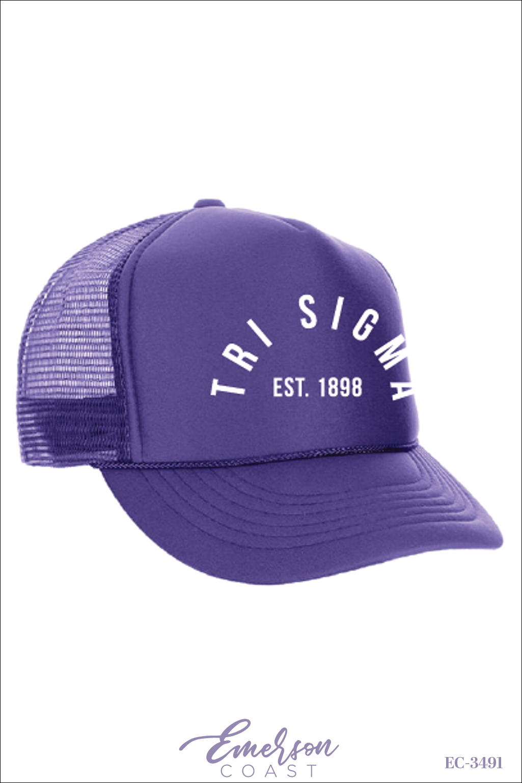 Sigma Sigma Sigma Purple Bid Day Trucker Hat