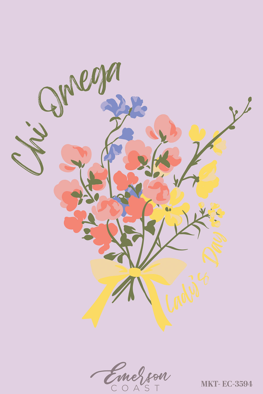 Chi Omega Indiana State University Mom's Day Bouquet Tee
