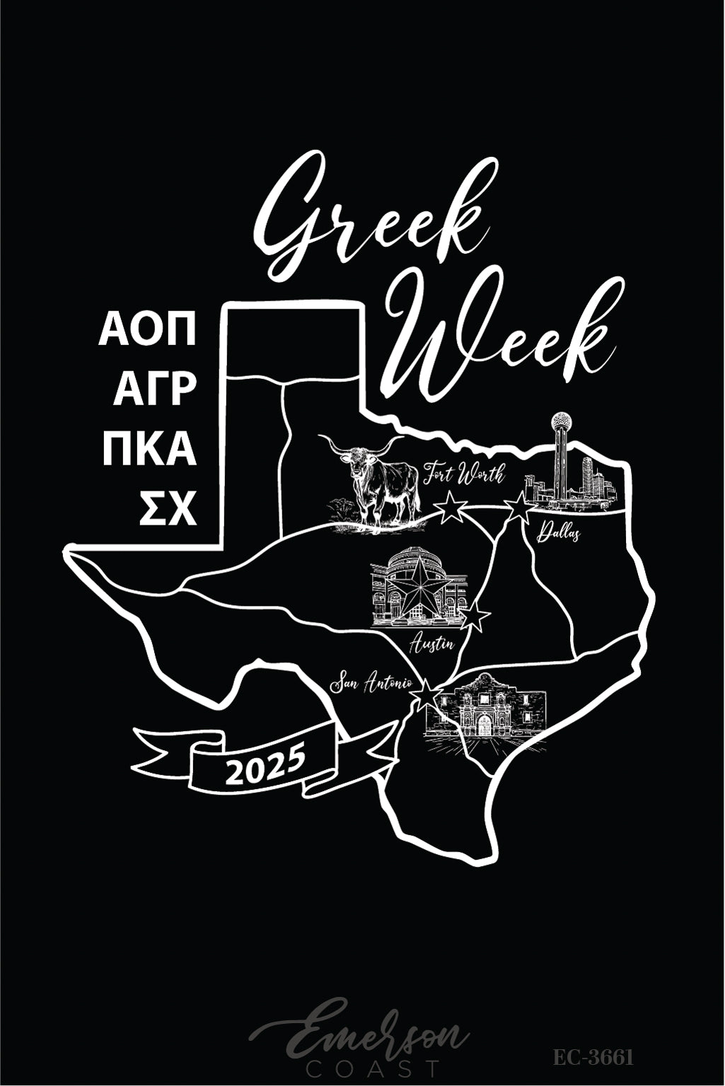 Alpha Omicron Pi Texas Road Trip Greek Week Tee