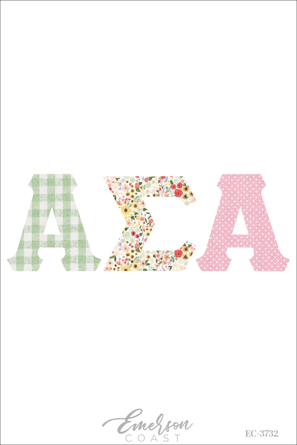 Alpha Sigma Alpha Floral Patchwork Oversized Letter Jersey