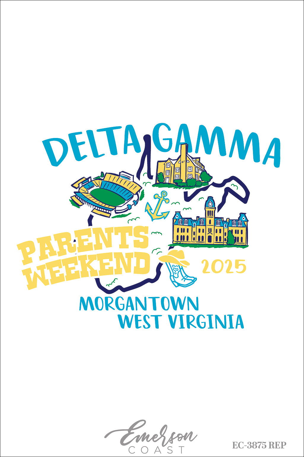 Delta Gamma West Virginia University Family Weekend T-Shirt