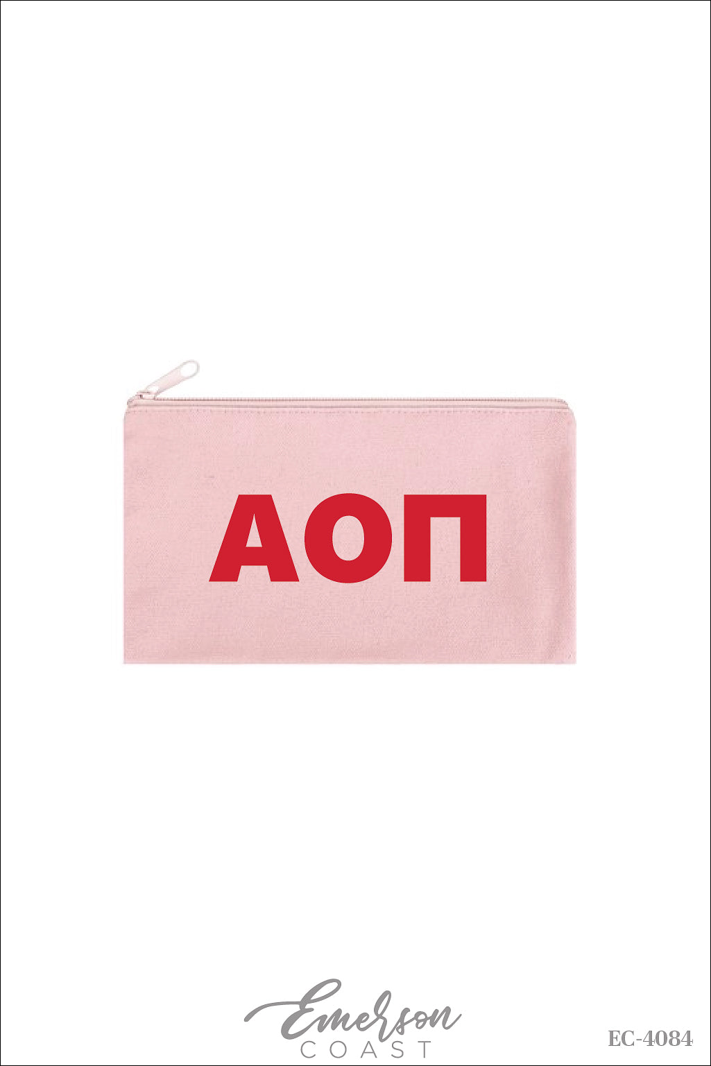 Alpha Omicron Pi Pink Bid Day Makeup Bag
