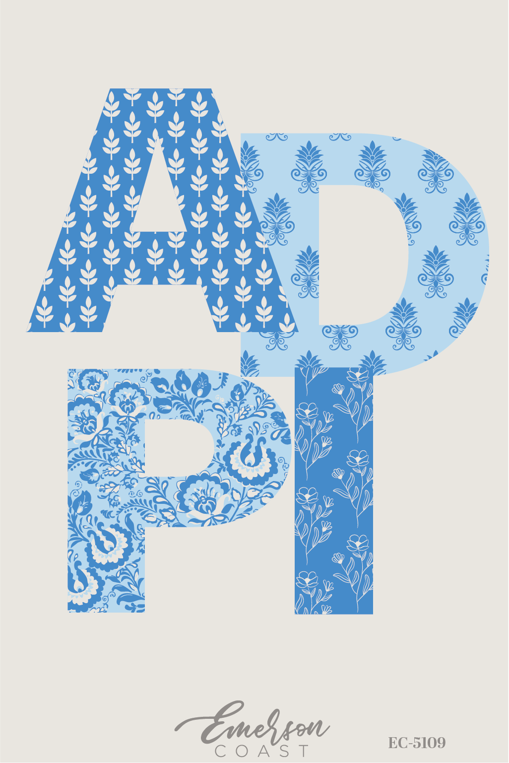 Alpha Delta Pi Blue Patchwork Work Week T-Shirt