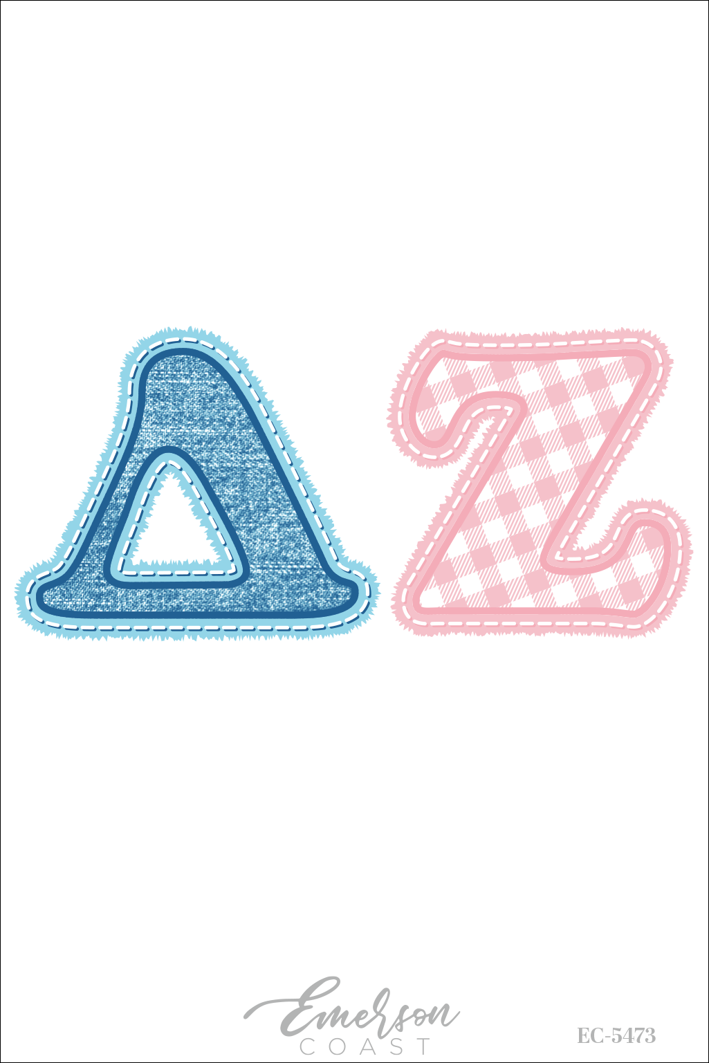 Delta Zeta Patchwork Letter Bid Day T-Shirt
