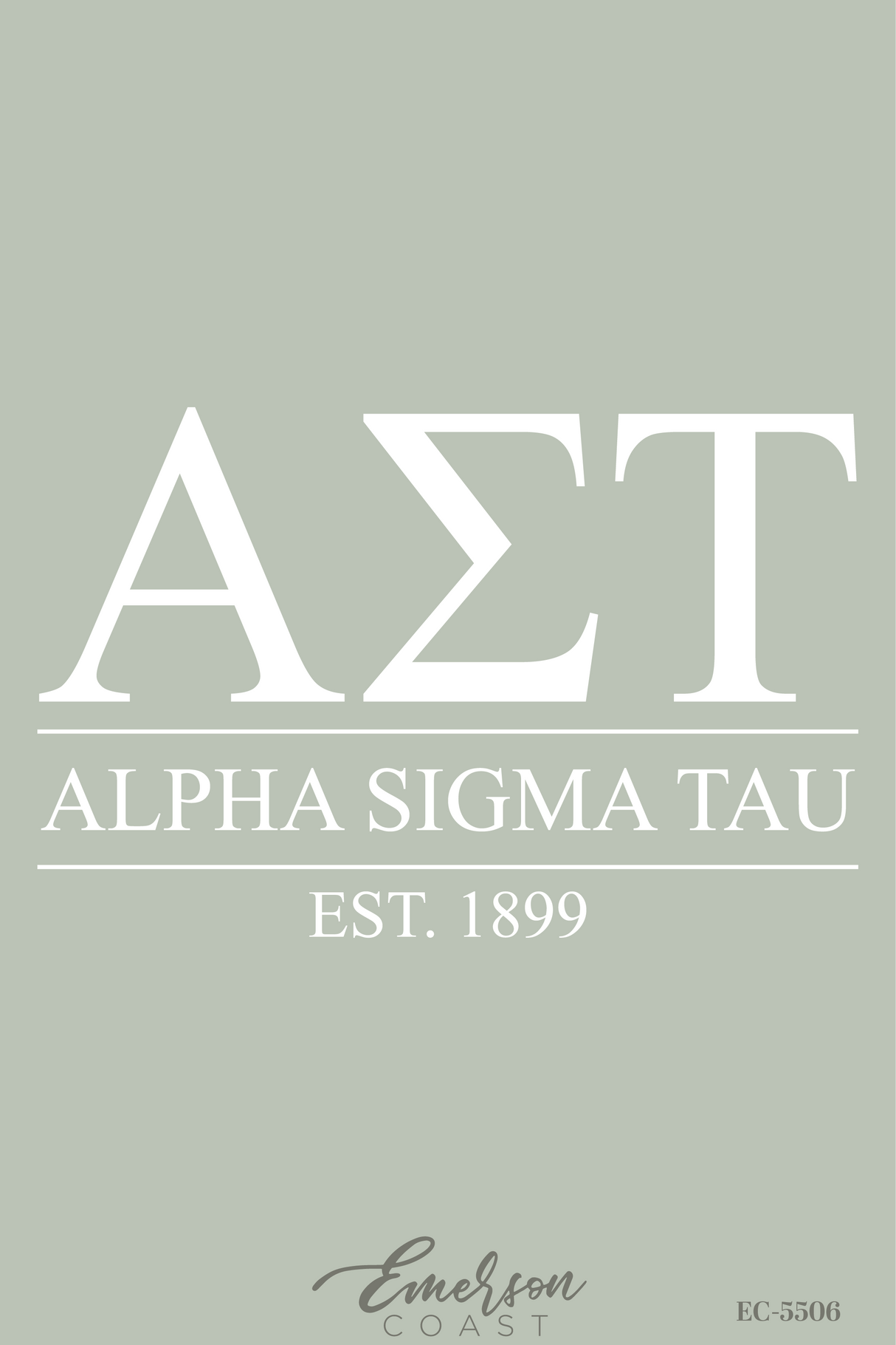Alpha Sigma Tau Sage Green Letter Tee
