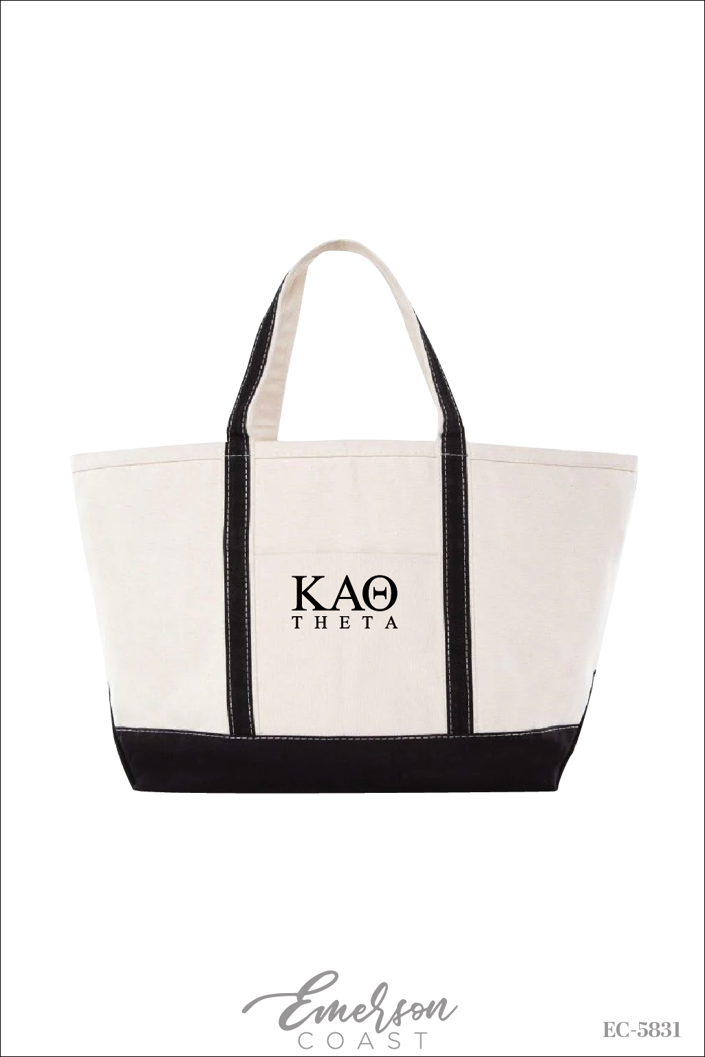 Kappa Alpha Theta Black Embroidered Tote