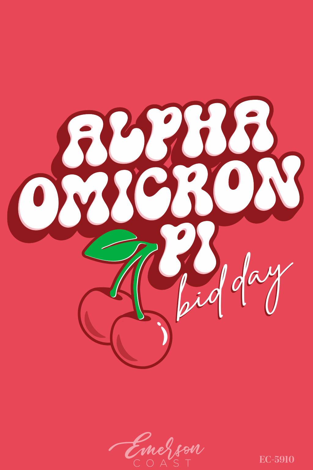 Alpha Omicron Pi Cherry On Top Bid Day T-Shirt