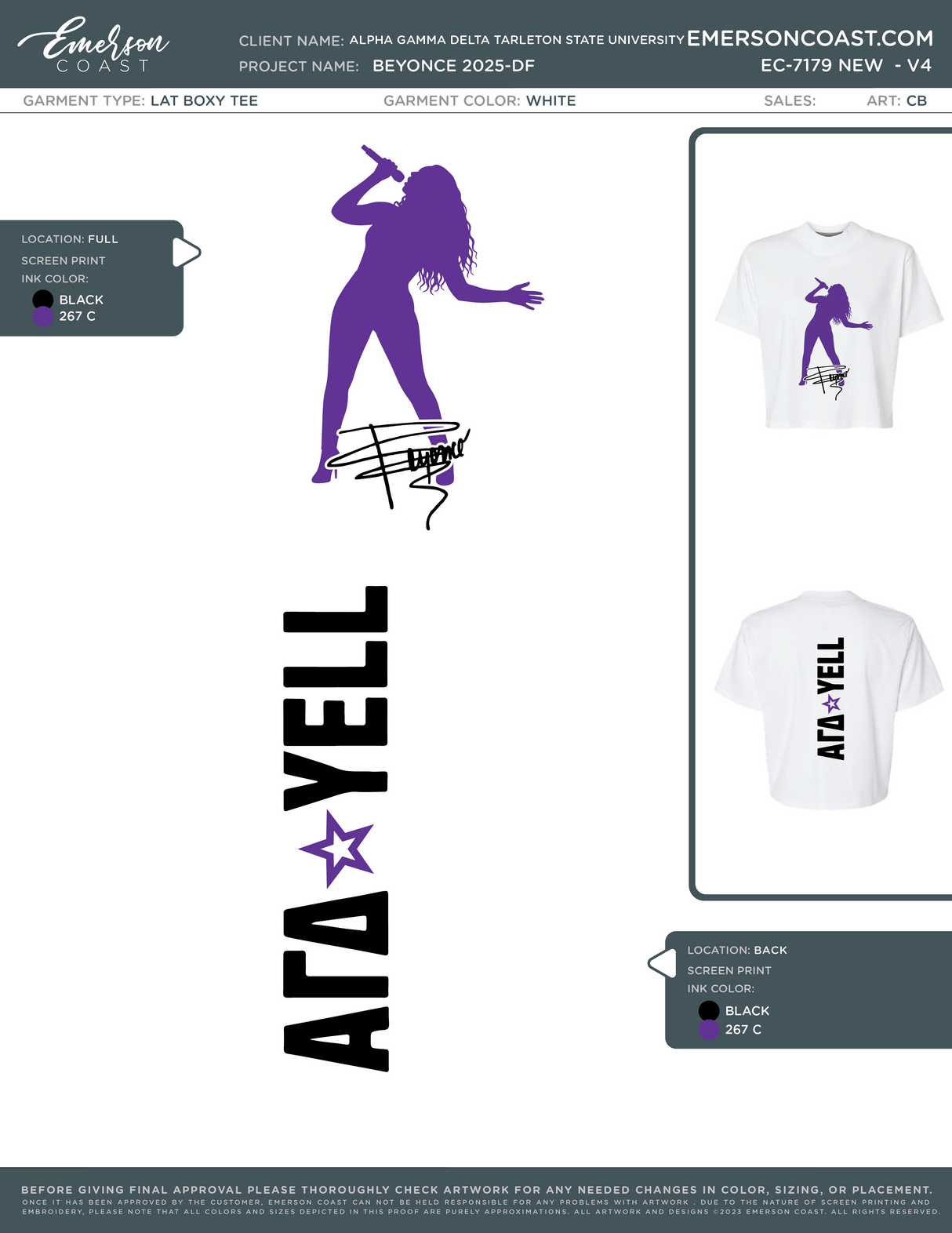 EC-7179 NEW Alpha Gamma Delta Tarleton State University Beyonce 2025-DF
