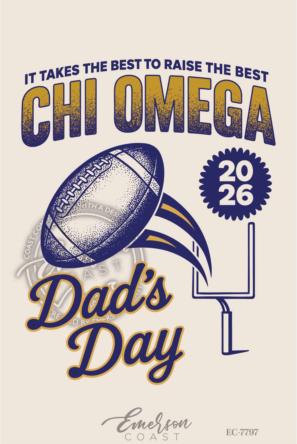 Chi Omega Sporty Football Dad's day Tshirt