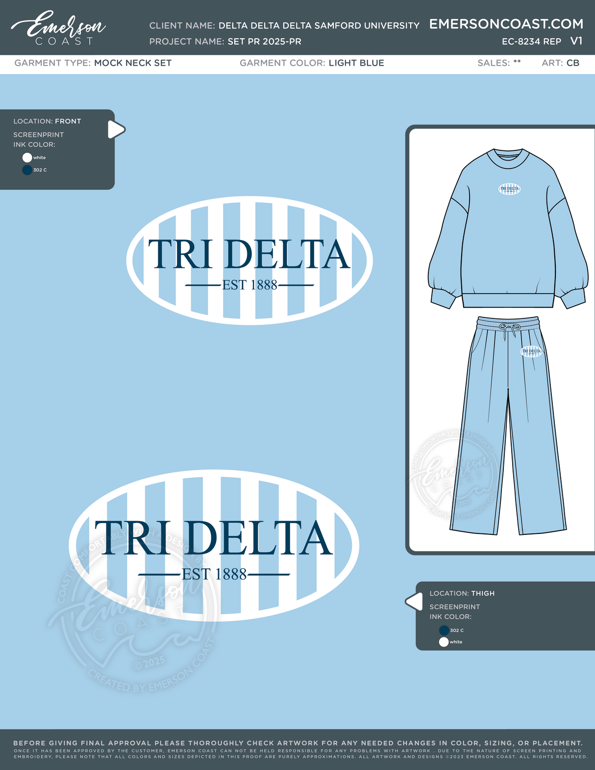 EC-8234 REP Delta Delta Delta Samford University Set Blue 2025-PR