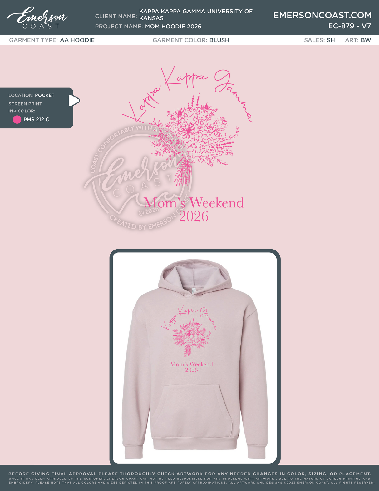 EC-879 REP Kappa Kappa Gamma University of Kansas Mom hoodie 2026-MD
