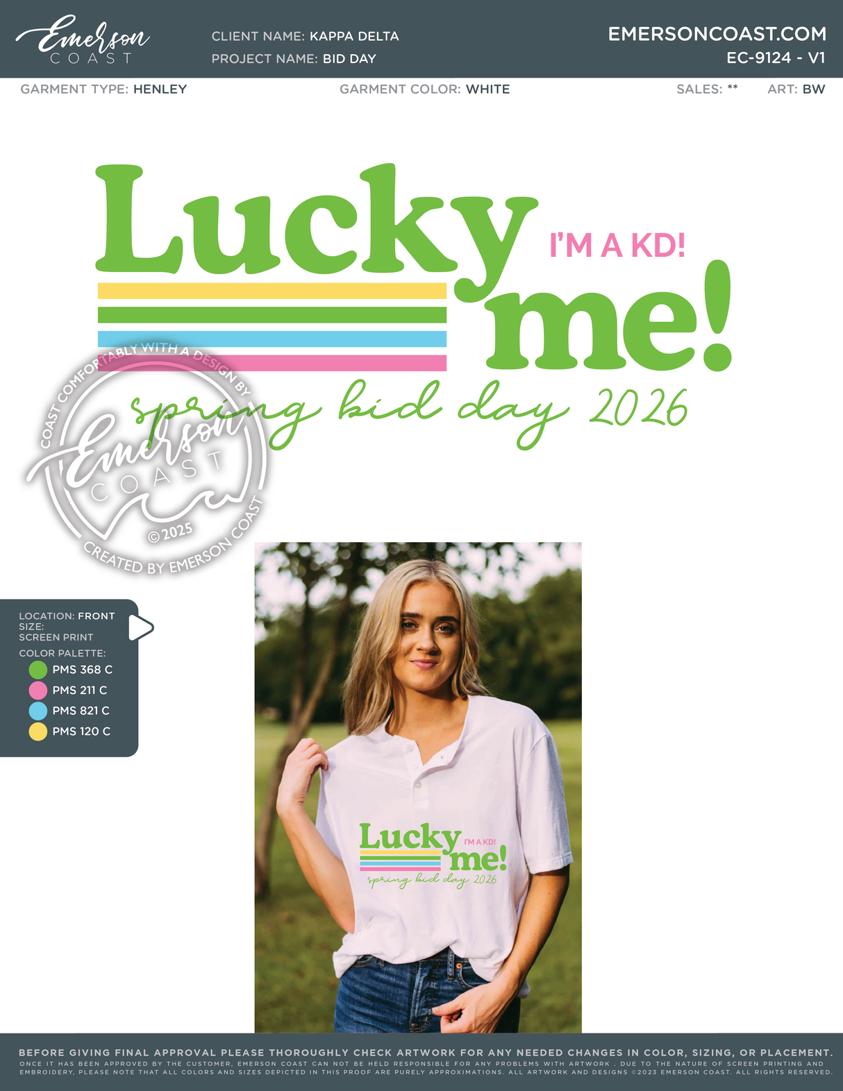 EC-9124 NEW Kappa Delta Troy University COB bid day 2026-BD