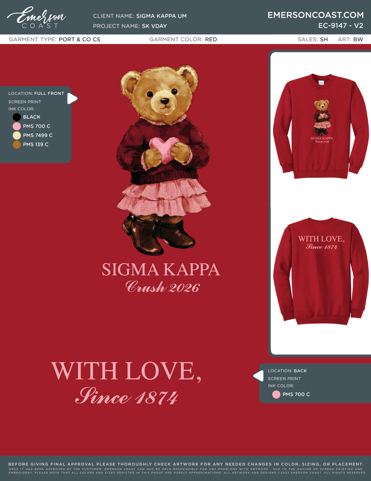 EC-9147 NEW Sigma Kappa University of Missouri Bear 2026-VDAY-A OLD