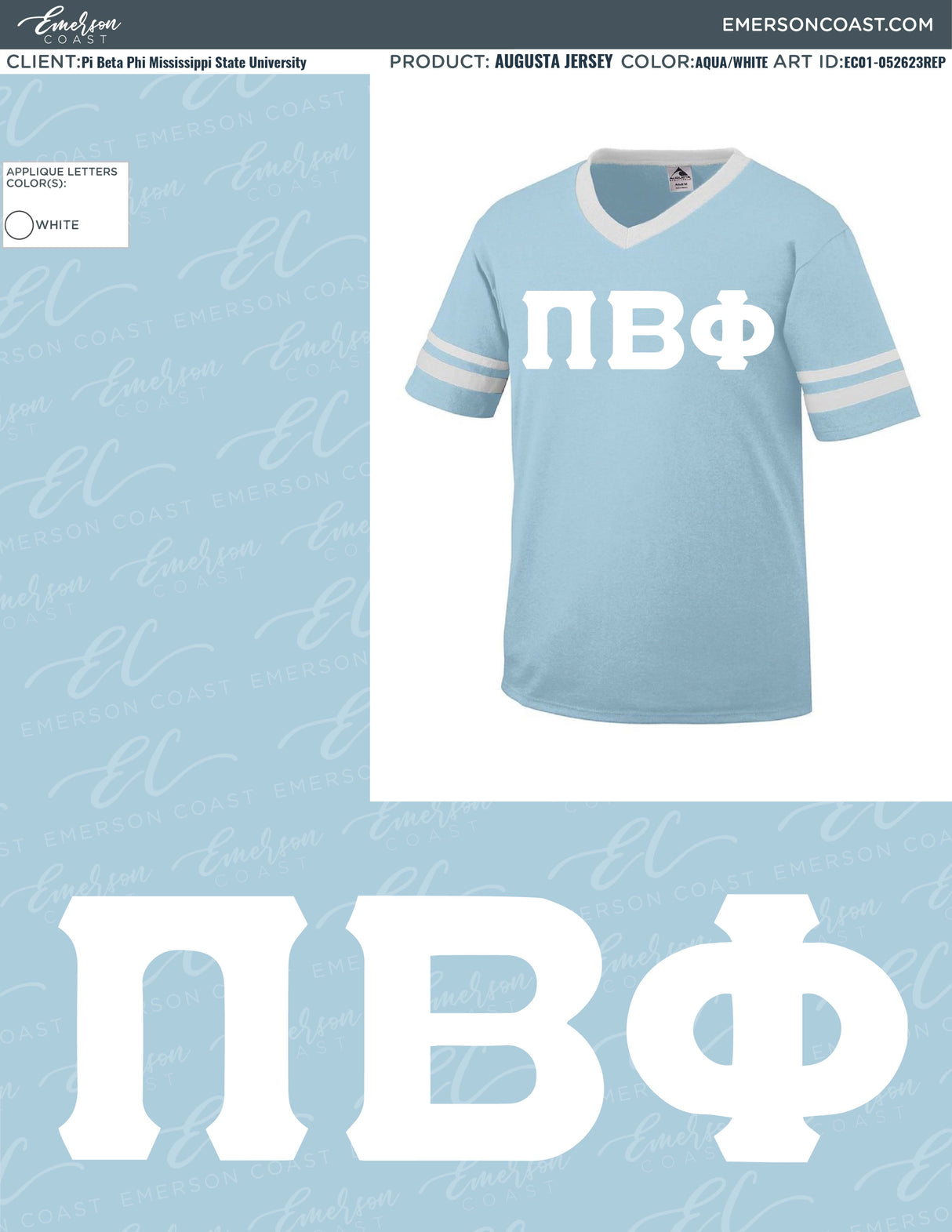 EC01-052623REP Pi Beta Phi Mississippi State University Stitched Letter Bid Day 2023-BD