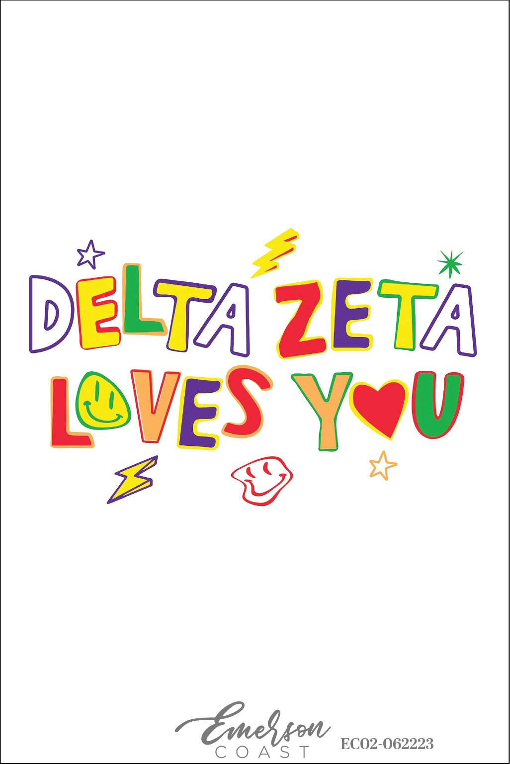 Delta Zeta Colorful Doodle Recruitment Tee
