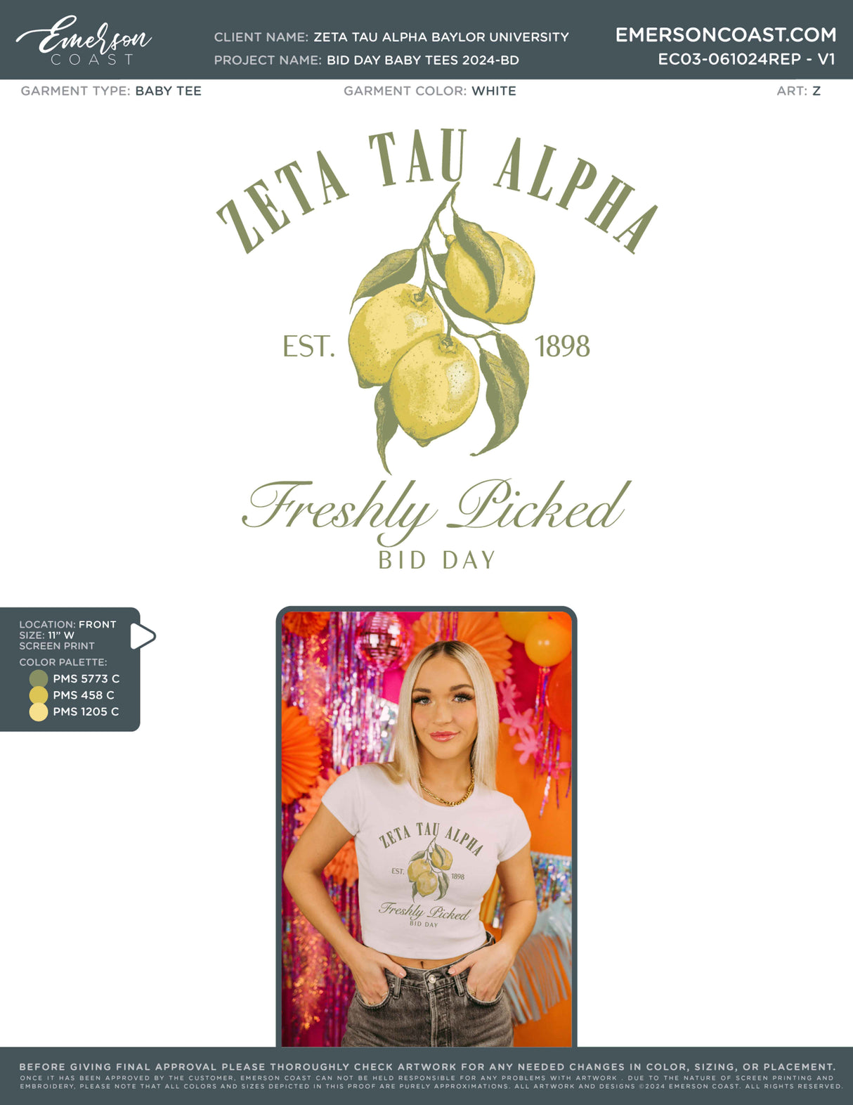 Italian Summer Bid Day Design