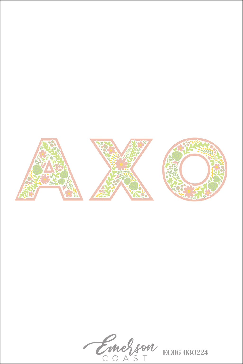 Alpha Chi Omega Pastel Patchwork Letters Bid Day T-Shirt
