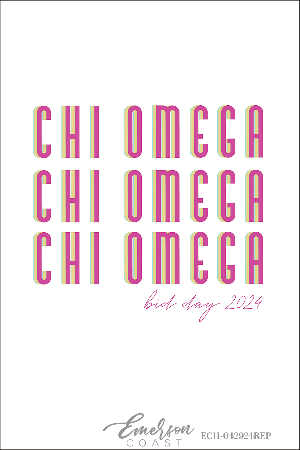 Chi Omega Electric Love Bid Day T-Shirt