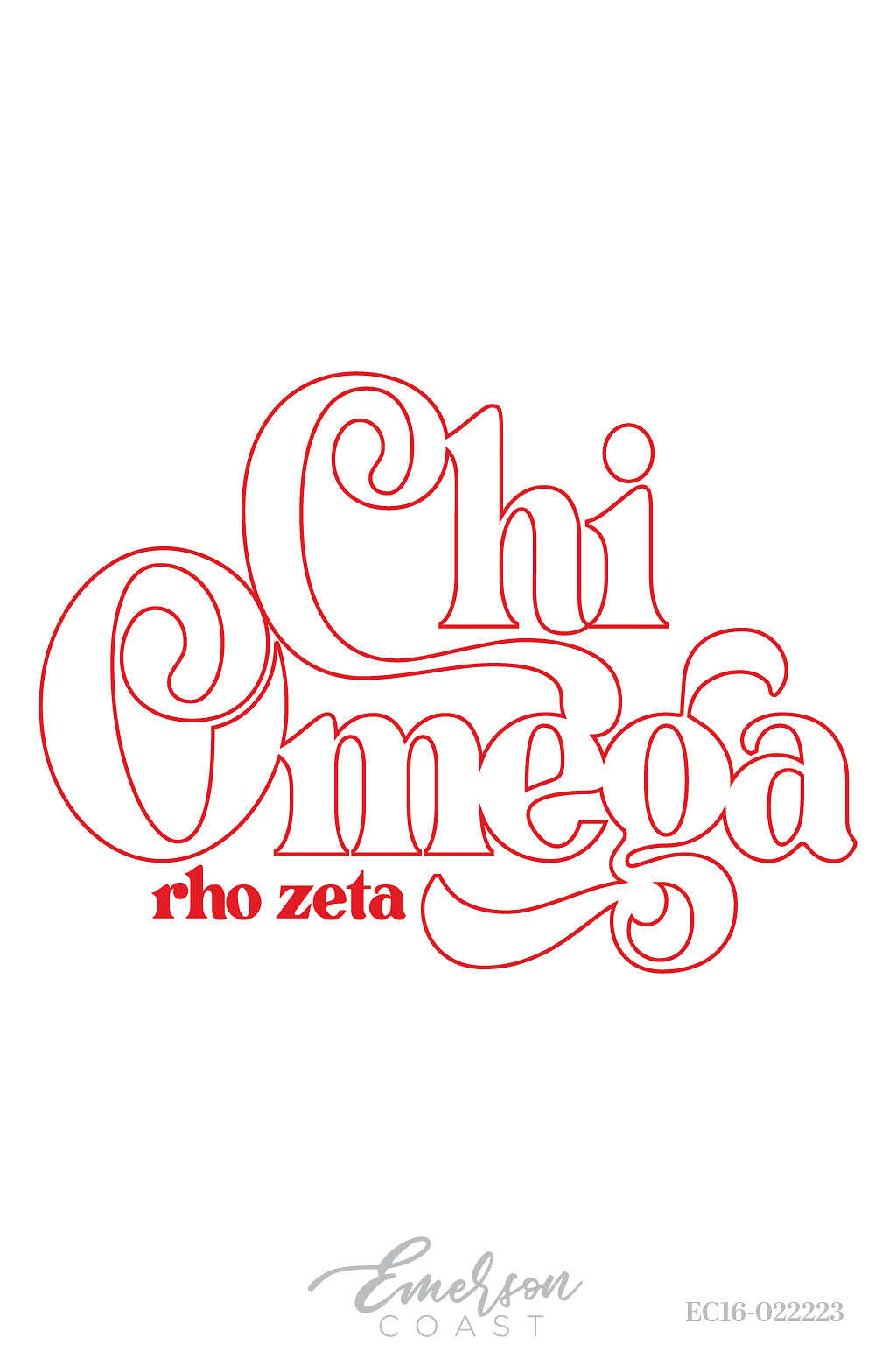 Chi Omega East Carolina University Bold Script Recruitment Tee