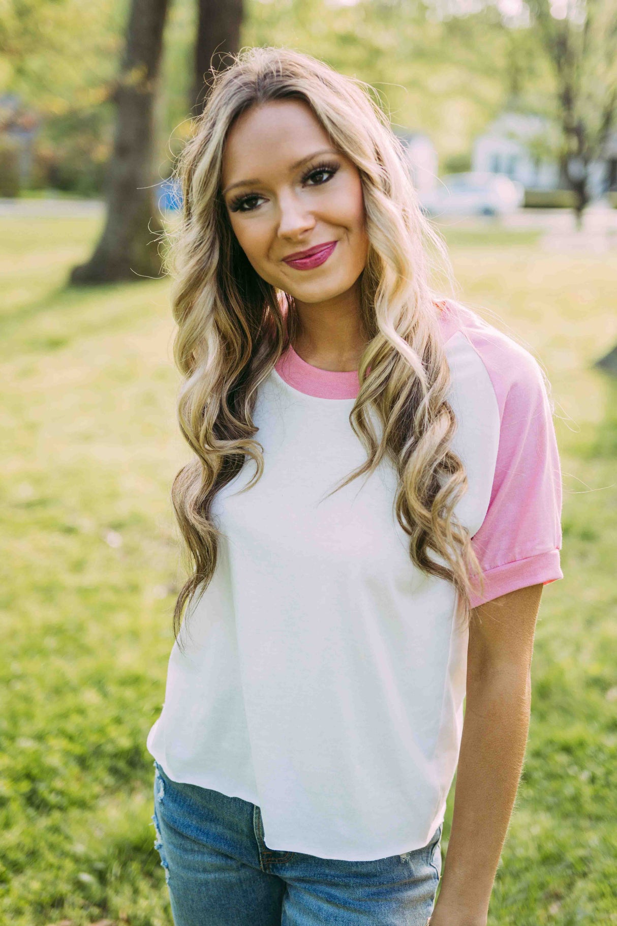 Emerson Coast Raw Edge Raglan Tee