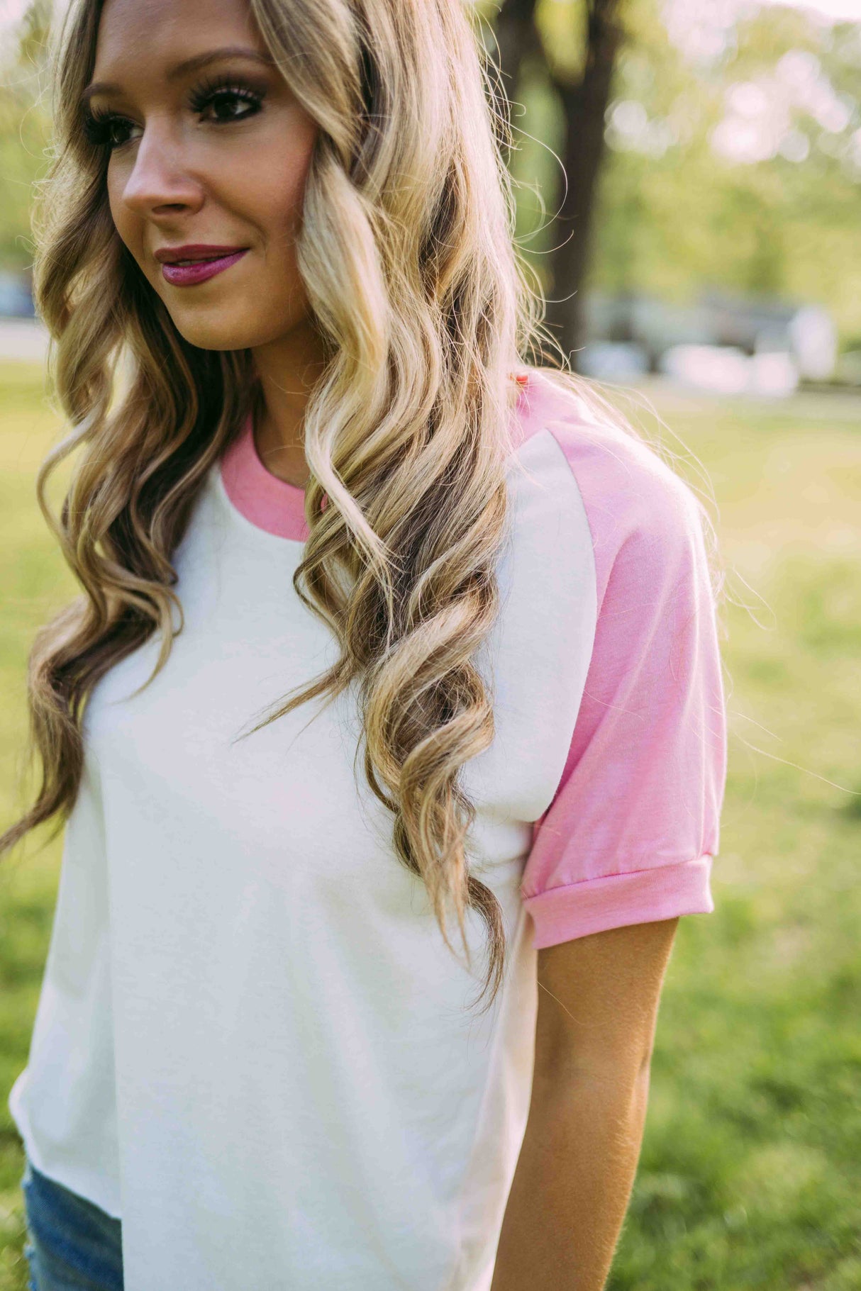 Emerson Coast Raw Edge Raglan Tee