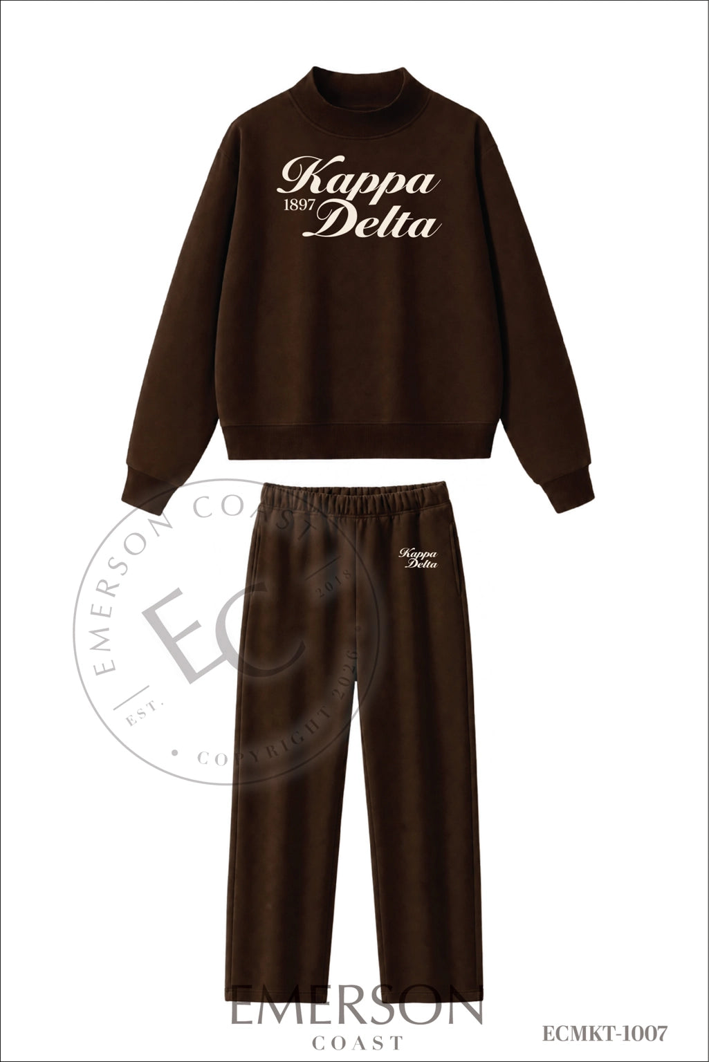 Kappa Delta Brown Pant Mockneck Set