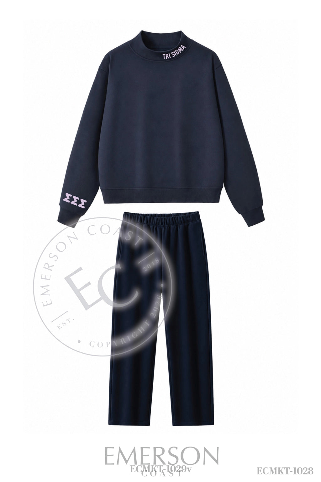 Sigma Sigma Sigma Navy Pant Mockneck Set