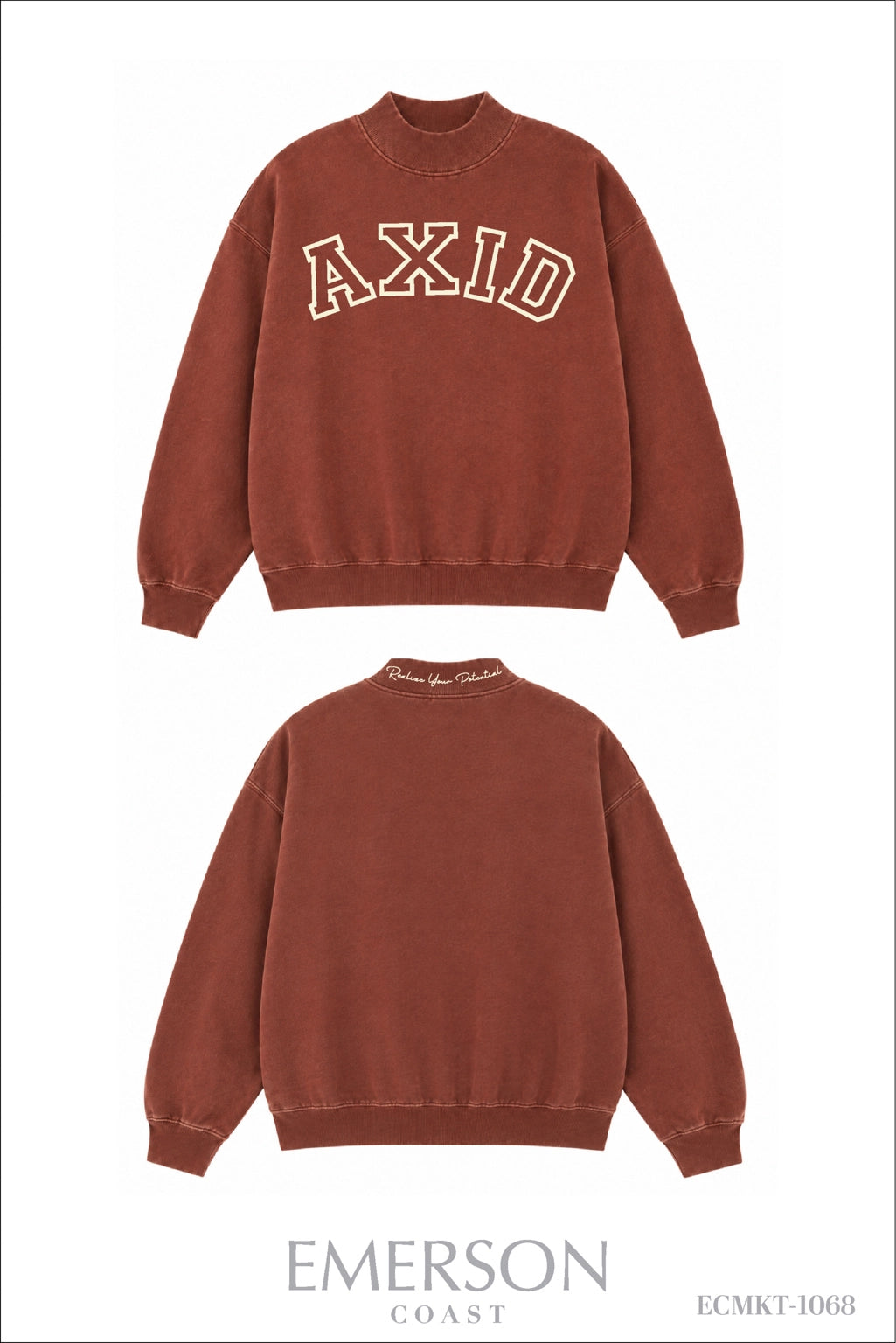 Alpha Xi Delta Dark Maroon Mockneck