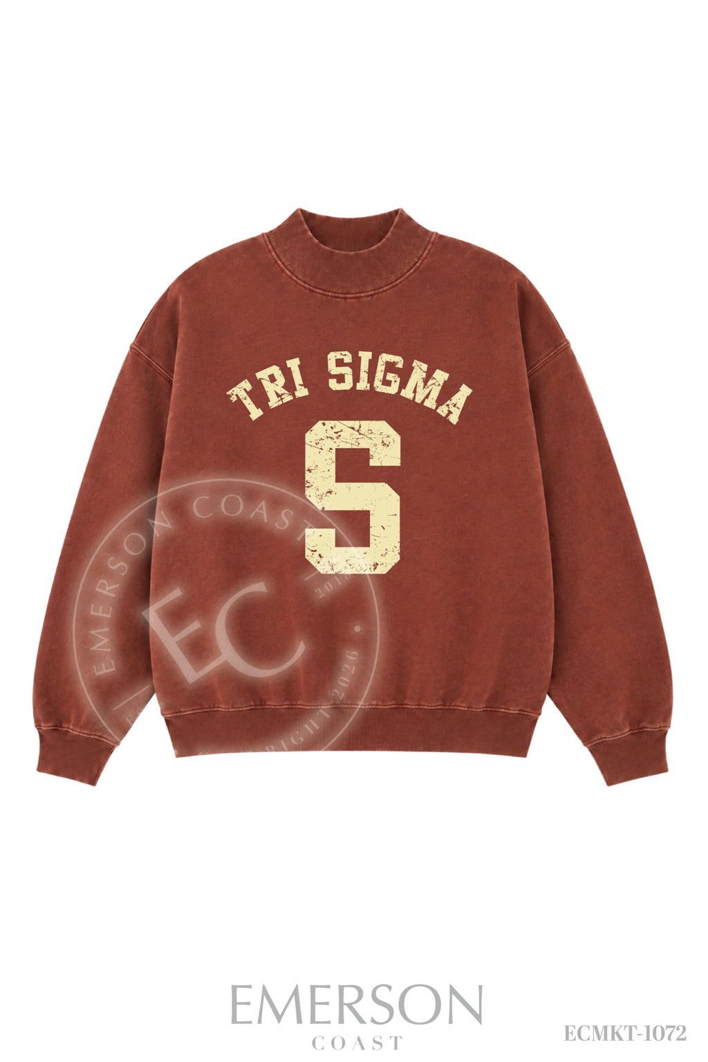 Sigma Sigma Sigma Dark Maroon Mockneck