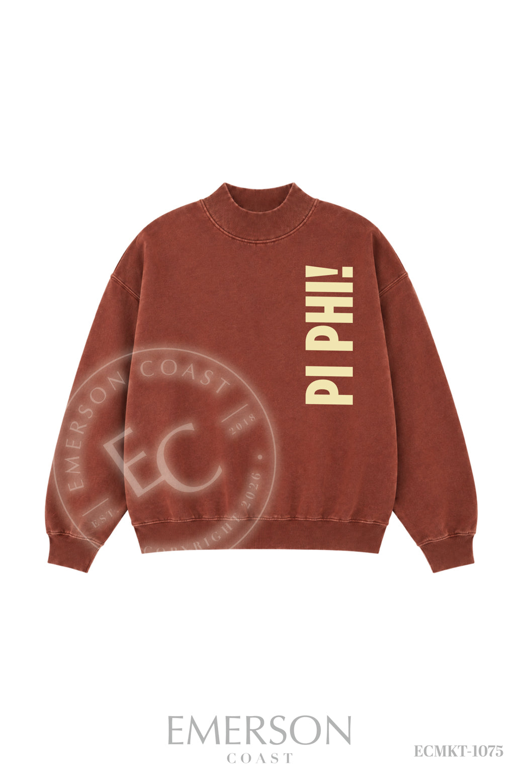 Pi Beta Phi Dark Maroon Mockneck