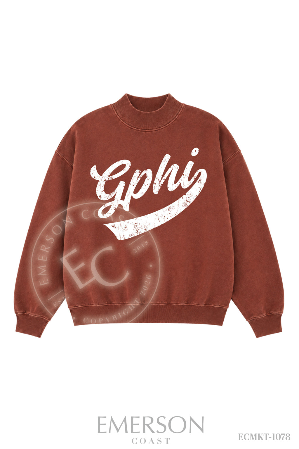 Gamma Phi Beta Dark Maroon Mockneck