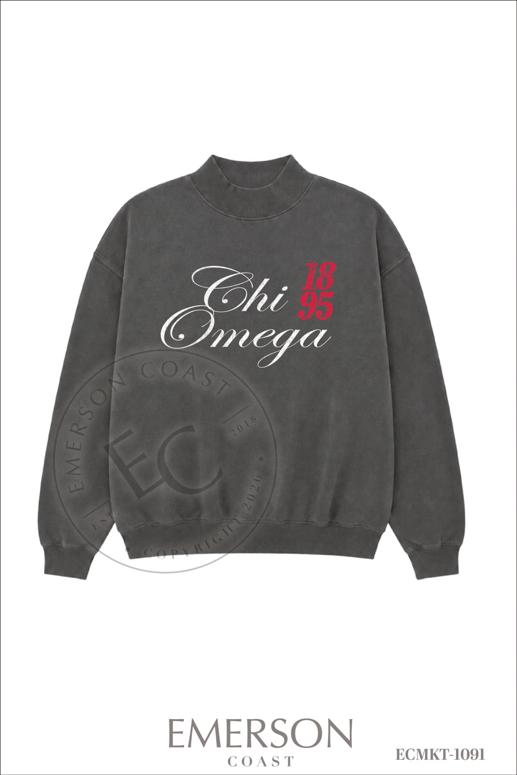 Chi Omega Smoke Mockneck