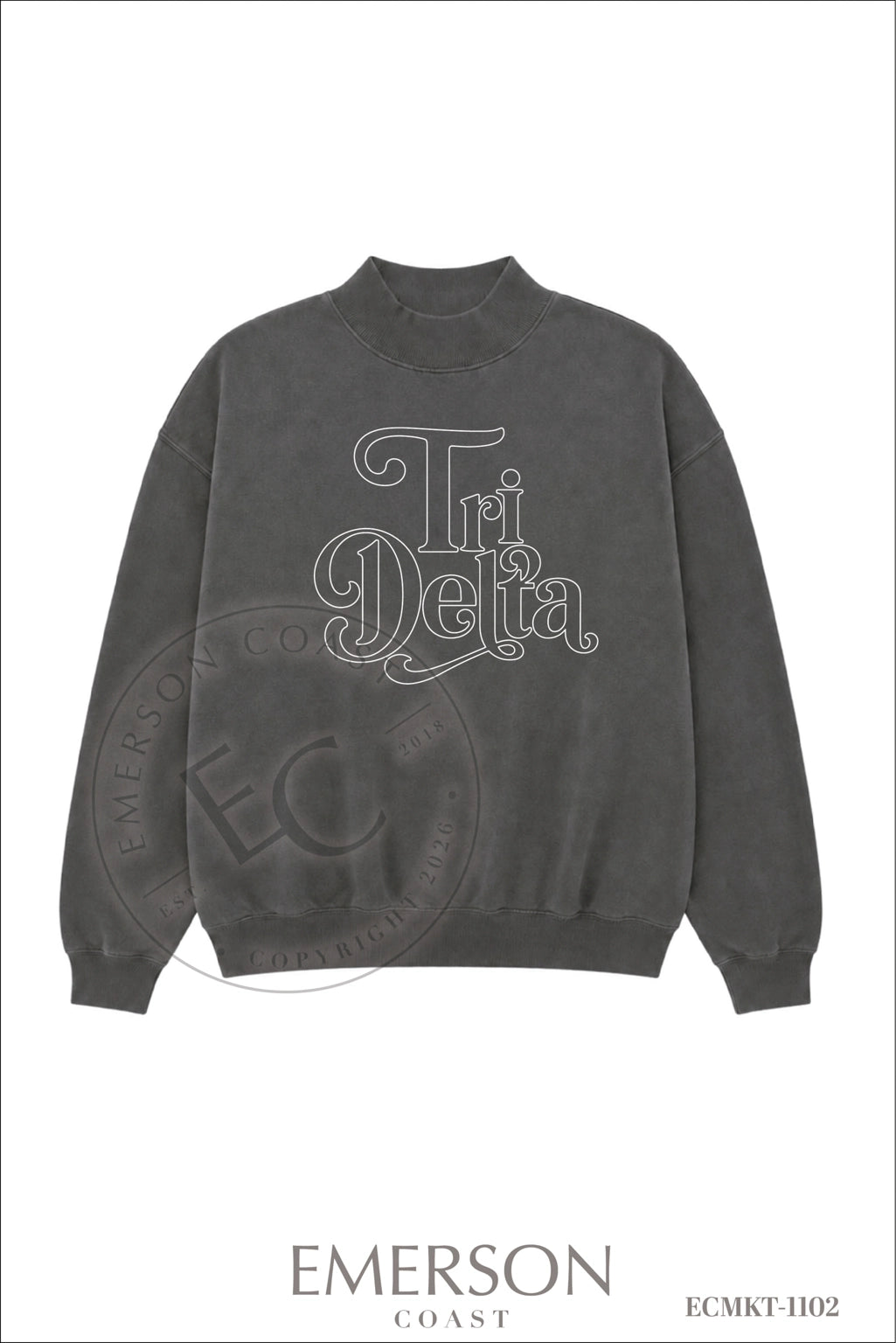 Delta Delta Delta Smoke Mockneck