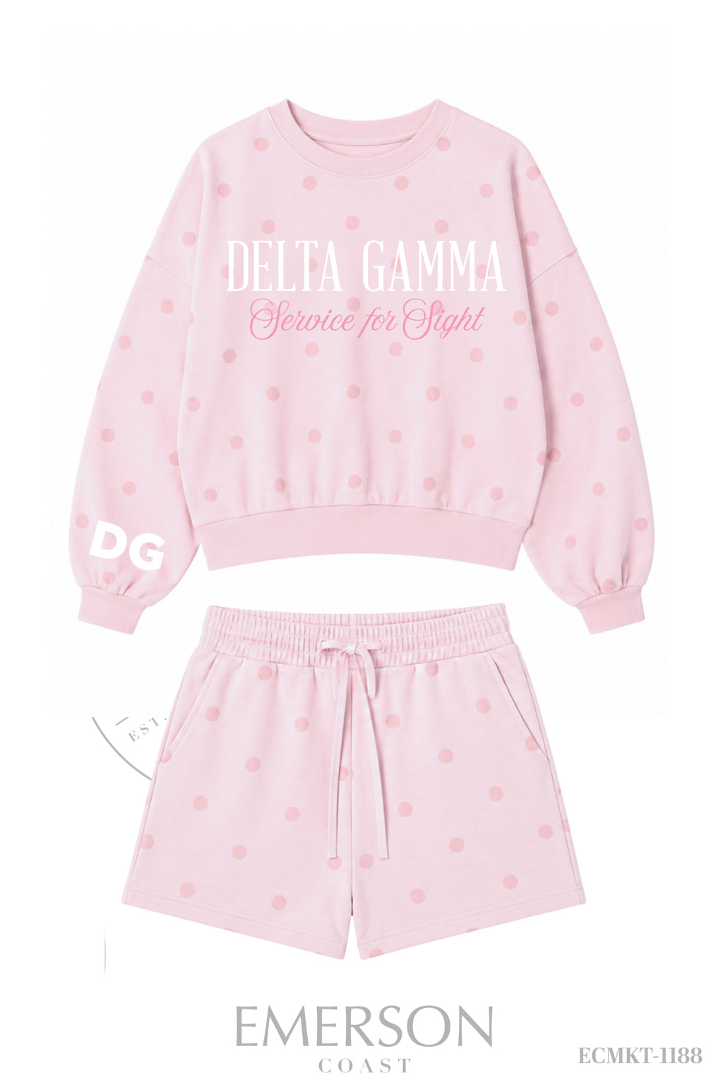 Delta Gamma Service For Sight Polka Dot Mockneck