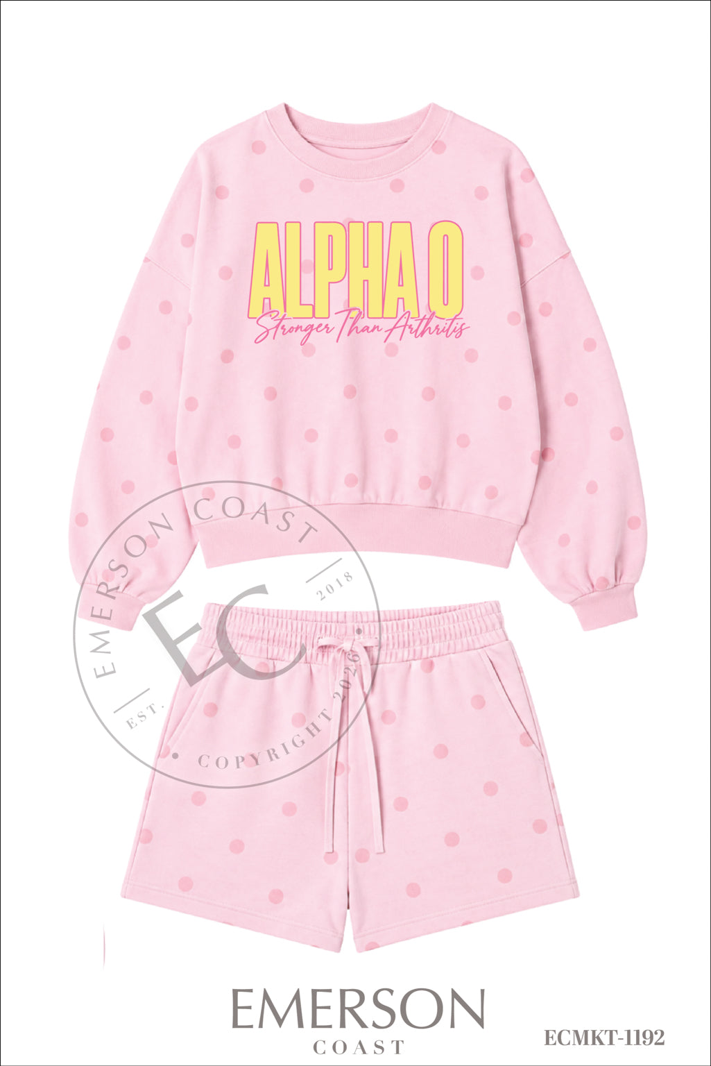 Alpha Omicron Pi Philanthropy Polka Dot Mockneck